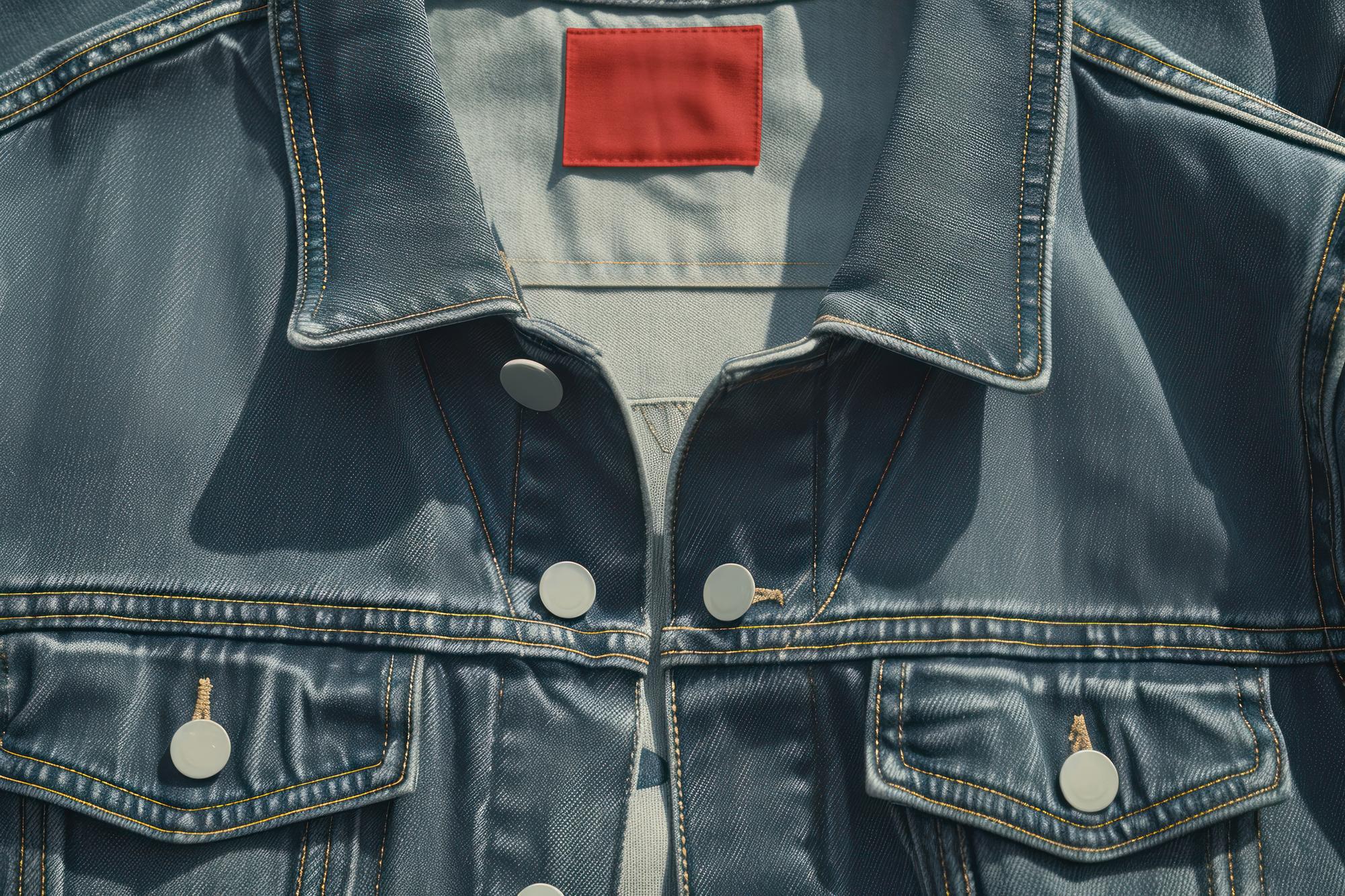 Finished embroidered patch on jacket
